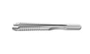 4-0395/LRS Capsulorhexis Forceps with Scale (2.50/5.00 mm), Cross-Action, for 1.50 mm Incisions, Curved Stainless Steel Jaws (8.50 mm), Short Lever (16.00 mm), Long (101 mm) Round Stainless Steel Handle, Length 120 mm