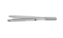 4-0395/LFS Capsulorhexis Forceps with Scale (2.50/5.00 mm), Cross-Action, for 1.50 mm Incisions, Curved Stainless Steel Jaws (8.50 mm), Short Lever (16.00 mm), Long (101 mm) Flat Stainless Steel Handle, Length 120 mm