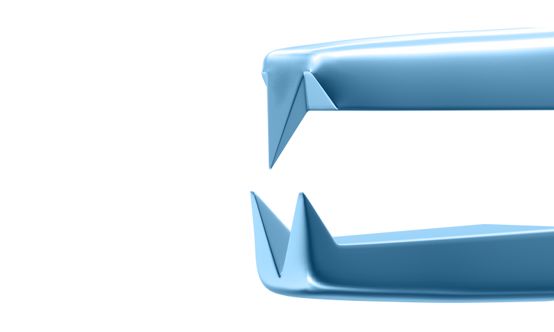 999R 4-0741T Adson Fixation Forceps, 0.50 mm, 1x2 Teeth, Length 124 mm, Titanium