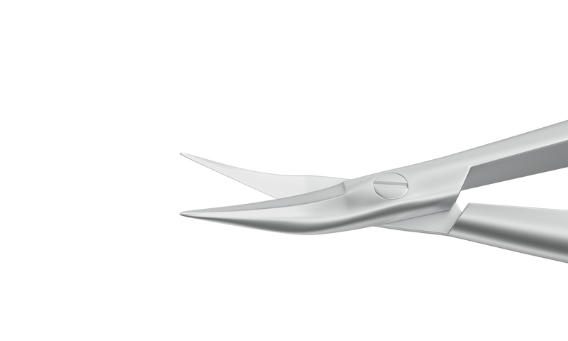 134R 11-034S Universal Corneal Scissors, Blunt Tips, 7.50 mm Curved Blades, Round Handle, Length 110 mm, Stainless Steel