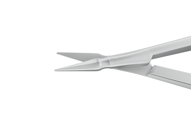 999R 11-0501S Clayman-Vannas Swan Neck Straight Scissors, Sharp Tips, 5.00 mm Blades, Smooth Handle, Length 81 mm, Stainless Steel