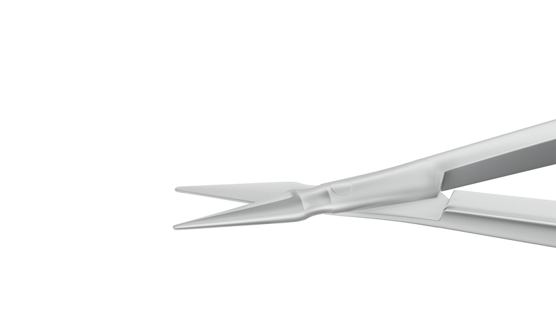 999R 11-0501S Clayman-Vannas Swan Neck Straight Scissors, Sharp Tips, 5.00 mm Blades, Smooth Handle, Length 81 mm, Stainless Steel