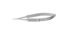 11-052S Vannas Capsulotomy Scissors, Curved, Sharp Tips, 6.00 mm Blades, Flat Handle, Length 84 mm, Stainless Steel