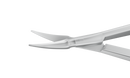 11-052S Vannas Capsulotomy Scissors, Curved, Sharp Tips, 6.00 mm Blades, Flat Handle, Length 84 mm, Stainless Steel