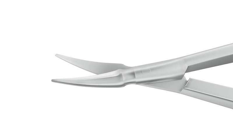 024R 11-052S Vannas Capsulotomy Scissors, Curved, Sharp Tips, 6.00 mm Blades, Flat Handle, Length 84 mm, Stainless Steel