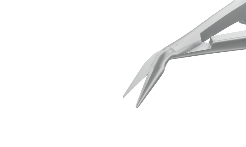 999R 11-054S Vannas Capsulotomy Scissors, Angled, Sharp Tips, 6.00 mm Blades, Flat Handle, Length 81 mm, Stainless Steel