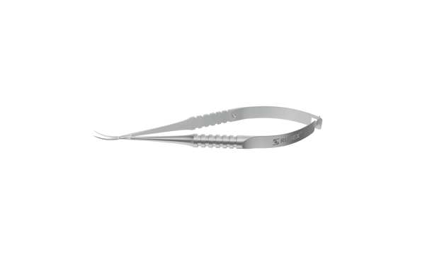 086R 11-062S McPherson-Vannas Curved Iris Scissors, Sharp Tips, 8.00 mm Blades, Round Handle, Length 85 mm, Stainless Steel