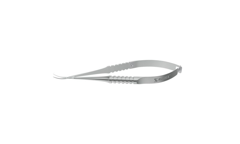 086R 11-062S McPherson-Vannas Curved Iris Scissors, Sharp Tips, 8.00 mm Blades, Round Handle, Length 85 mm, Stainless Steel