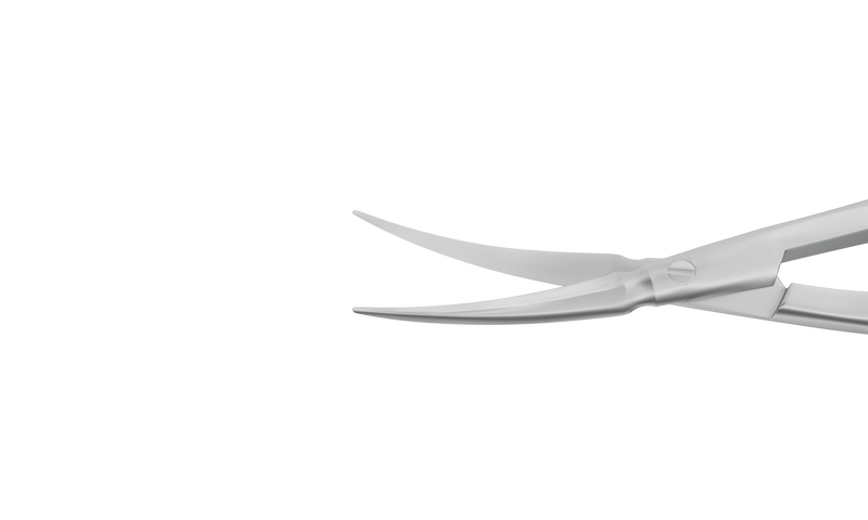 086R 11-062S McPherson-Vannas Curved Iris Scissors, Sharp Tips, 8.00 mm Blades, Round Handle, Length 85 mm, Stainless Steel