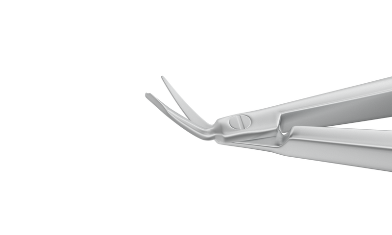 999R 11-134 Holland Spatulated DALK Scissors, Right, Micro blades, Delicate Shortened Outer Blade, Rounded Blunt Tips, Length 100 mm, Stainless Steel