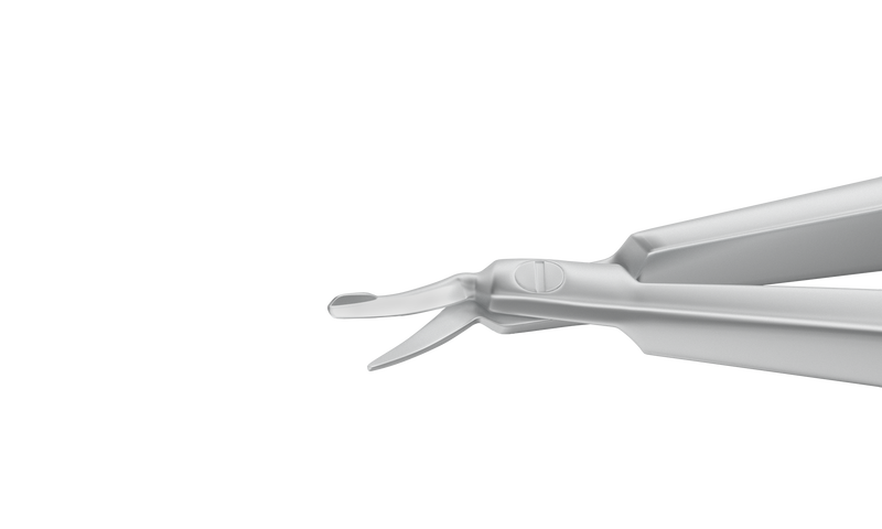 999R 11-135 Holland Spatulated DALK Scissors, Left, Micro blades, Delicate Shortened Outer Blade, Rounded Blunt Tips, Length 100 mm, Stainless Steel