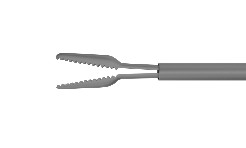 999R 12-304-23H Gripping Forceps With A "Crocodile" Platform, Attached to a Squeeze Handle, with RUMEX Flushing System, 23 Ga