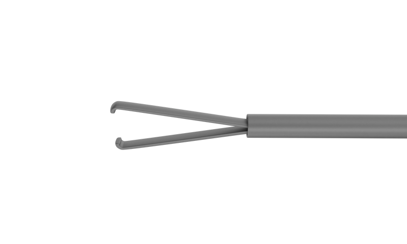 999R 12-4013H End-Grasping  Forceps, Expanded Space Between Branches, Attached to a Squeeze Handle, with RUMEX Flushing System, 23 Ga