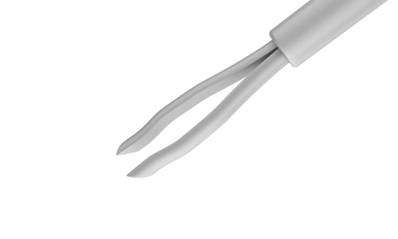 999R 12-420-23D Disposable Asymmetrical End-Grasping Forceps, 23 Ga, Stainless Steel, 6 per Box