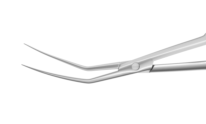 999R 4-20111S ICL Cartridge Loading Forceps, Angled 30° Long Jaws, Round Handle, Length 120 mm, Stainless Steel