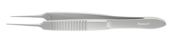 999R 4-100S Iris Forceps with Serrations, Straight Shafts, Flat Serrated Handle, Length 72 mm, Stainless Steel