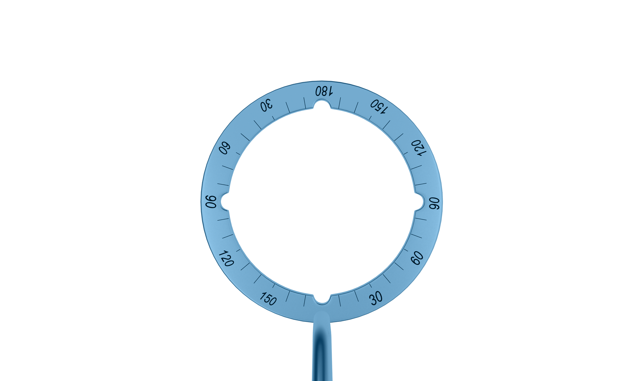 999R 2-0331T Grooved Mendez Degree Gauge, with 4 Grooves, 13.00/16.50 mm Diameters, Length 122 mm, Titanium