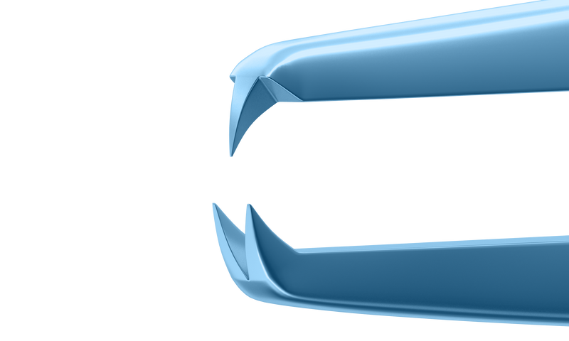 195R 4-0822T Castroviejo Fixation Forceps, 0.50 mm, 1x2 Teeth, without Tying Platform, Length 109 mm, Titanium