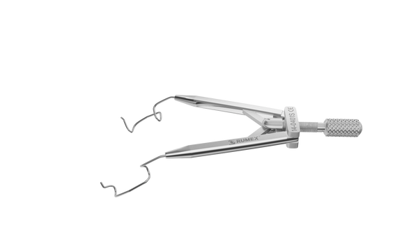 147R 14-0401S Lieberman Temporal Speculum, 14.00 mm V-Shaped Blades, Flat Branches, Adult Size, Length 76 mm, Stainless Steel