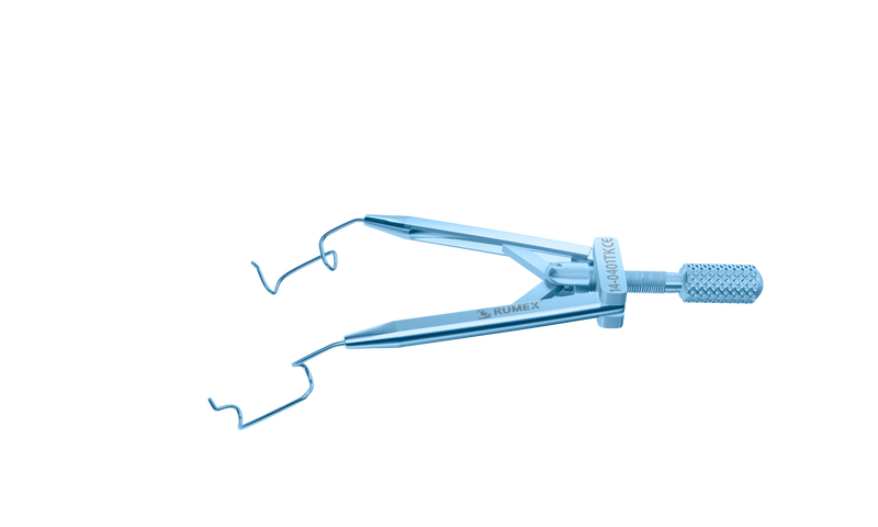 088R 14-0401TK Lieberman Temporal Speculum, 14.00 mm Kratz Style Blades, Flat Branches, Adult Size, Length 76 mm, Titanium
