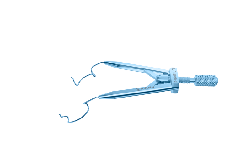 999R 14-0401TL Lieberman Temporal Speculum, 14.00 mm Rounded Open Blades, Flat Branches, Specially Designed for LASIK, Length 76 mm, Titanium
