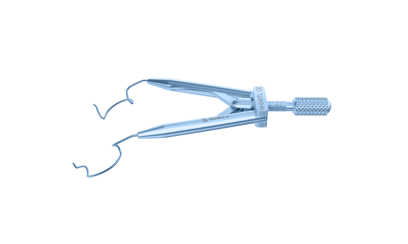 999R 14-040TL Lieberman Temporal Speculum, 14.00 mm Rounded Open Blades, Round Branches, Specially Designed for LASIK, Length 76 mm, Titanium