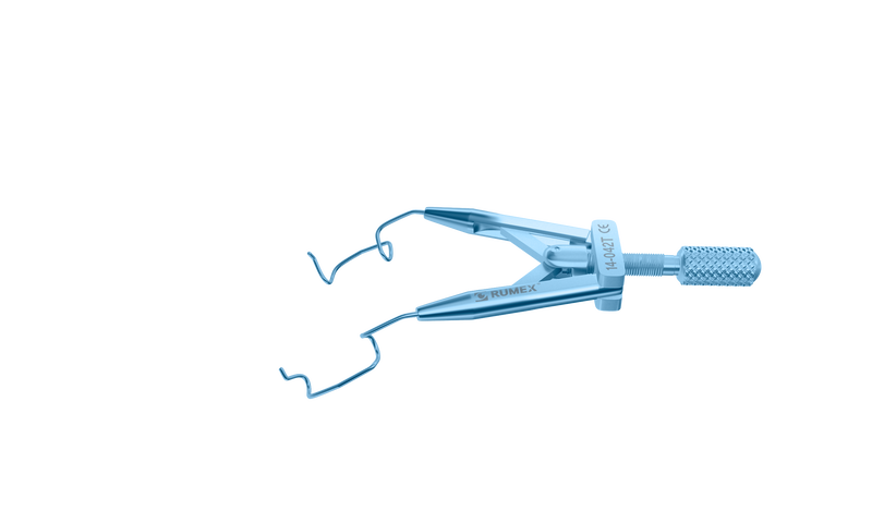 999R 14-042T Lieberman Temporal Speculum, 10.00 mm V-Shaped Blades, Round Branches, Child Size, Length 60 mm, Titanium