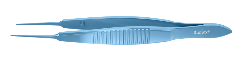 124R 4-0602T Castroviejo Suturing Forceps, 0.50 mm, 1x2 Teeth, 6.00 mm Tying Platform, Flat Handle, Length 108 mm, Titanium