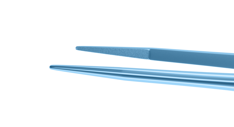 133R 4-185T Tennant Straight Tying Forceps, Extra-Delicate Tips, for 9-0 to 11-0 Sutures, Round Handle, Length 108 mm, Titanium