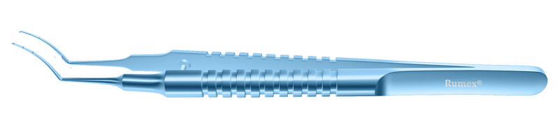 999R 4-03314T Utrata Capsulorhexis Forceps with Scale (2 Engravings at 3.00, 6.00 mm), Cystotome Tips, 11.50 mm Curved Jaws, Round Handle, Length 110 mm, Titanium