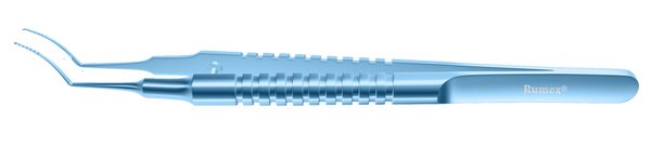 111R 4-03315T Utrata Capsulorhexis Forceps with Scale (6 Engravings, 1.00 mm), Cystotome Tips, 11.50 mm Curved Jaws, Round Handle, Length 110 mm, Titanium
