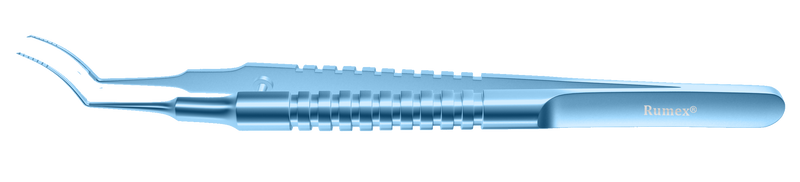 111R 4-03315T Utrata Capsulorhexis Forceps with Scale (6 Engravings, 1.00 mm), Cystotome Tips, 11.50 mm Curved Jaws, Round Handle, Length 110 mm, Titanium