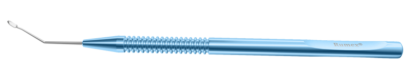 999R 7-142 Holz Capsule Polisher, Angled Shaft, Texturized Bottom and Sharpened Ridge at the Top for Delicate Polishing, Length 123 mm, Round Titanium Handle