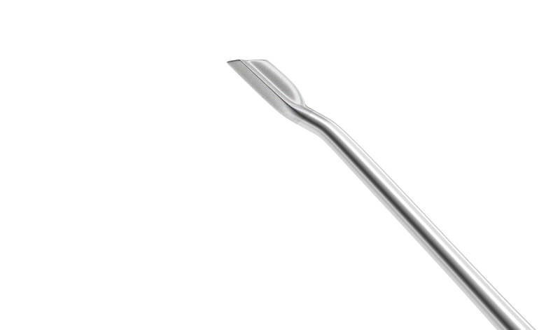 999R 7-142 Holz Capsule Polisher, Angled Shaft, Texturized Bottom and Sharpened Ridge at the Top for Delicate Polishing, Length 123 mm, Round Titanium Handle