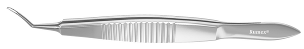 999R 4-032S Small-Incision Capsulorhexis Forceps with Limiter, Cystotome Tips, Curved Micro-Thin Jaws, Fits through 2.00 mm Incision, Flat Handle, Length 105 mm, Stainless Steel