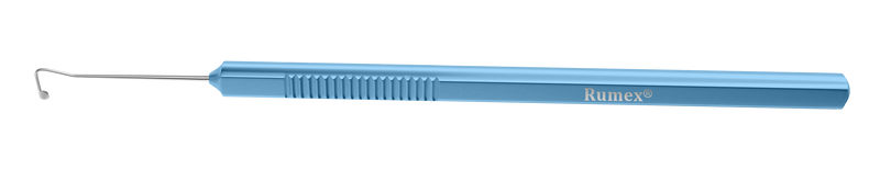 143R 5-040 Jameson Muscle Hook, 2.00 mm Bulbous Tip, 9.50 mm Flat Hook, Length 135 mm, Flat Titanium Handle