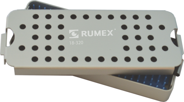 999R 18-320 Aluminum Sterilization Tray with Silicone Mat, 155×65×40 mm, 6.0×2.5×1.5″