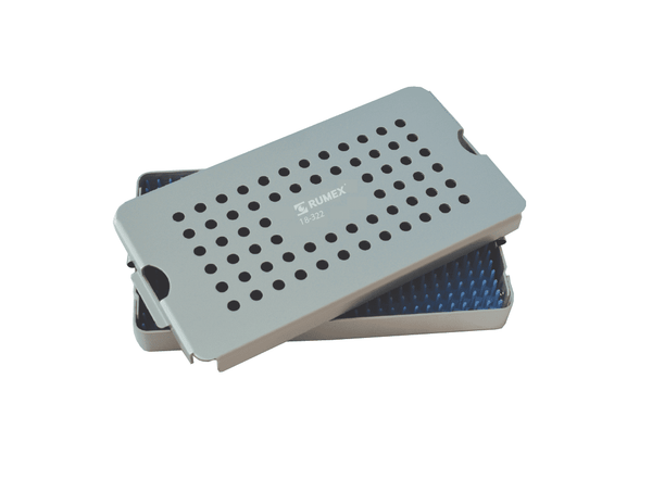 999R 18-322 Aluminum Sterilization Tray with Silicone Mat, 200×110×20 mm, 7.75×4.25×0.80″