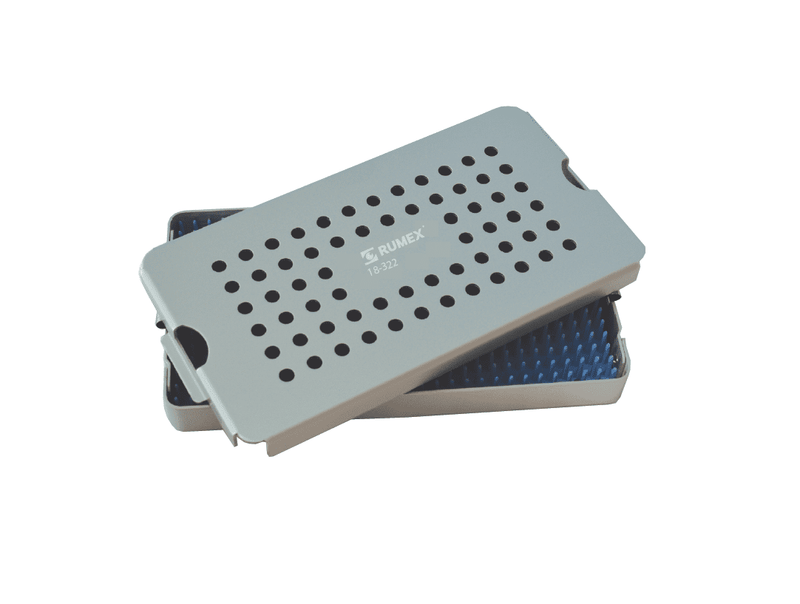 999R 18-322 Aluminum Sterilization Tray with Silicone Mat, 200×110×20 mm, 7.75×4.25×0.80″