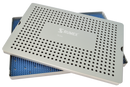 18-334 Aluminum Sterilization Tray with Silicone Mat, 390×265×20 mm, 15.5×10.5×0.80″