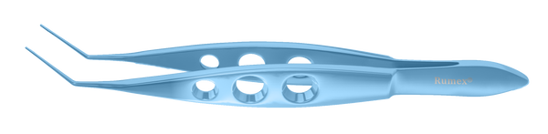 999R 7-0201T Kansas-Alfonso Nucleus Fragment Removing Forceps, with Teeth, Flat Handle, Length 107 mm, Titanium