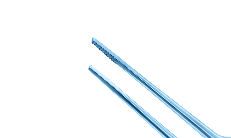 999R 7-0201T Kansas-Alfonso Nucleus Fragment Removing Forceps, with Teeth, Flat Handle, Length 107 mm, Titanium