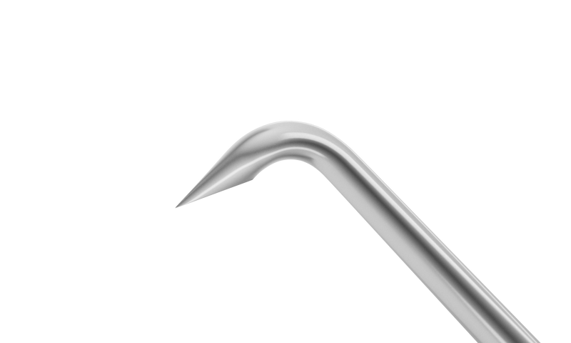 999R 7-125 Phaconit Quick Chopper, 0.18 mm Wide Tip, Angled, Length 120 mm, Round Titanium Handle