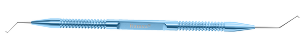 999R 7-079 Double Phaco Spatula (Small Pupil Snapper Hook & Micro Finger), Length 132 mm, Round Titanium Handle