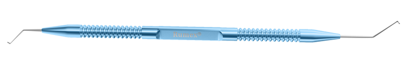 999R 7-079 Double Phaco Spatula (Small Pupil Snapper Hook & Micro Finger), Length 132 mm, Round Titanium Handle