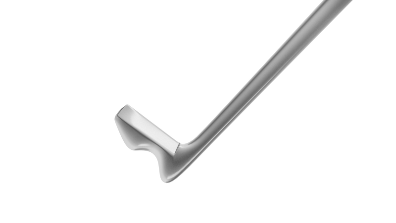 999R 7-079 Double Phaco Spatula (Small Pupil Snapper Hook & Micro Finger), Length 132 mm, Round Titanium Handle