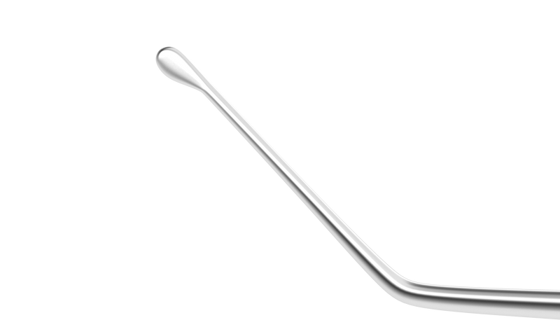 999R 7-0931 Drysdale Nucleus Manipulator, Angled, Capsule Polisher Tip, Round Handle, Length 121 mm, Round Titanium Handle