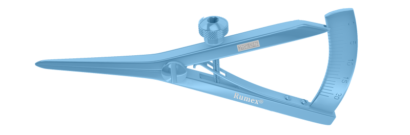 999R 2-010T Castroviejo Caliper, Measure 0-20 mm, Both Sides Scale, Length 87 mm, Titanium