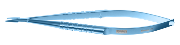 999R 8-013T Barraquer Needle Holder, 12.00 mm Standard Jaws, Straight, without Lock, Small Size, Length 100 mm, Titanium