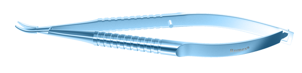 050R 8-031T Barraquer Needle Holder, 12.00 mm Standard Jaws, Curved, without Lock, Medium Size, Length 115 mm, Titanium